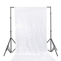 TRLYC White 8FT x 8FT Sequin Wedding Backdrop Photograph