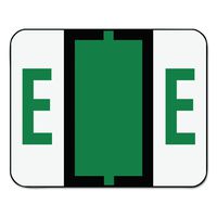 Smead BCCR Bar-Style Alphabetic Color-Coded Labels, Letter E, Dark Green, 500 Labels per Roll (67075)