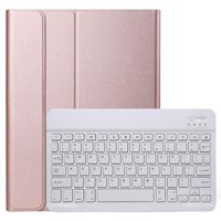 for iPad 10.2" 7th Generation 2019 Keyboard Case, JKRED Detachable Wireless Keyboard Leather Stand Protective Case Cover with Pencil Holder (Rose Gold)