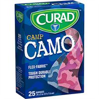 Curad Camp Camo Bandages One Size Pink 25 Each