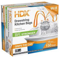 HDX 13 Gal. FlexPro Reinforced Top Drawstring Kitchen Bags (150-Count)