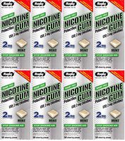 Nicotine Gum 2mg Sugar Free Mint Flavor Generic for Nicorette 50 Pieces per Box Pack of 8 Total 400 Pieces