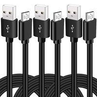 Micro USB Cable,10FT 3 Pack Extra Long Fast PS4 Charging Cable,Android Smartphone Charger Cord for Xbox One PS4 Controller,Samsung Galaxy S6 S7 Edge J3 J7 Note 5/Echo Dot/Tablet/HTC/LG Playstation 4
