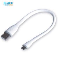 gofanco Flexible & Durable Silicone Micro USB Charging Cable for Android Smartphones and Tablets - 10 inches (25cm) in White