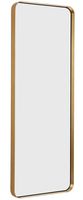 Hamilton Hills Contemporary Brushed Metal Tall Gold Wall Mirror | Glass Panel Gold Framed Rectangle Deep Set Design (18" x 48")