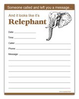 Funny Elephant Phone Messages Notepad, Office Gift Idea 4.25 x 5.5, 50 Sheets