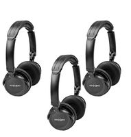 Three Pack of Two Channel Fold Flat Adjustable Child-Adult Size Universal Rear Entertainment System Infrared Headphones Wireless IR DVD Player Head Phones for in Car TV Video Audio Listening