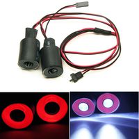 MOHERO 2 Leds Angel Eyes & Demon Eyes LED Light Headlights for 1/10 RC Model Crawler Cars Headlamps (Red+White, 22mm)