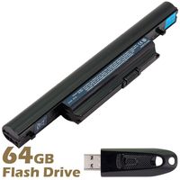 BattpitTM Laptop/Notebook Battery Replacement for Acer AS10B73 (4400mAh / 48Wh) with 64GB BattpitTM USB Flash Drive