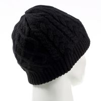 Wireless Music Hat, Knit Winter Warm Beanie w/ Built-in Compatible with Bluetooth Stereo Headphone, Microphone for Hands-Free Calling - Black/Braid Pattern