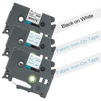 COLORWING Compatible Tape Replacement for Ptouch 12mm 0.47" 1/2inch TZe Label Tape - 1x TZe-231 Laminated Label Tape and 1x TZe-FA3 Fabric Iron On Tape, for Brother PT-D400 PT-D400VP PT-D450 PT-H110