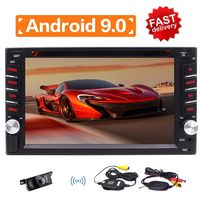 6.2" Android 9.0 System Double 2Din Car Stereo Capacitive Touch Screen CD DVD Player Car Radio GPS Navigation In Dash Headunit Support Bluetooth WiFi 1080P Video Mirrorlink USB SD with Wireless Backup