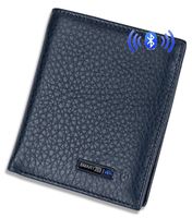 Smart LB Smart Anti-Lost Wallet with Alarm, Bluetooth, Position Record (via Phone GPS), Bifold Cowhide Leather Purse (Dark Blue,Vertical)