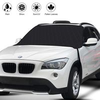 HRDJ Car Windshield Snow Cover, Auto Snow Windshield Cover Ice Removal Wiper Visor Protector Winter Summer Auto Sun Shade with 3-Layer Protection&Double Side Design for Cars Trucks Vans and SUV