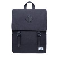 Stylish School Bookbag Kaukko College Student Laptop Backpacks fit 14" Laptops (Black-KS04-2)