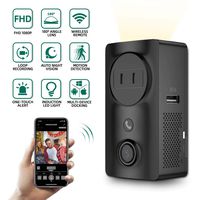 Security Camera Wireless, Monja Portable Outlet Cameras, WiFi Nanny Cam with Socket, USB Port, Induction Lights, 180 Angle Lens, One-Click Alarm, Motion Detect, Night Vision for Indoor Home Security