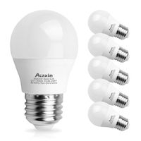 A15 LED Light Bulb 6W 60 Watt Equivalent, Acaxin A15 LED Lights,Non-Dimmable E26 Medium Base Daylight 5000K 600 Lumen E26 LED Bulb for Home Lighting,6 Pack