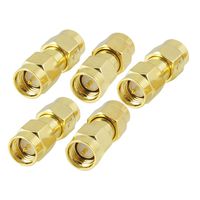 uxcell 5 Pcs Gold Tone SMA Male to SMA Male Connector RF Coaxial Adapter Connector