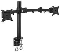 Mount-It! Dual Monitor Mount | Double Monitor Desk Stand | Fits 2 Computer Screens 19 20 21 22 23 24 27 Inches | C-Clamp and Grommet Base | Heavy Duty Full Motion Arms | VESA 75 100 Compatible