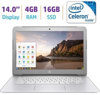 HP Premium High Performance 14 inch Chromebook Full HD 1080p IPS display, Intel Celeron Quad-Core Processor, 4GB RAM, 16GB eMMC, 802.11ac WiFi, HDMI, Webcam Bluetooth Chrome OS (Renewed)