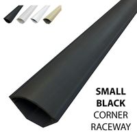 Electriduct Small Corner Duct Cable Raceway (1075 Series) - 5 Feet - Black - 4 Sticks