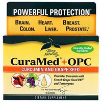 Terry Naturally CuraMed + OPC - 60 Softgels - BCM-95 Curcumin & French Grape Seed VX1 Supplement, Supports Brain, Heart, Colon, Breast, Prostate & Liver Health - Non-GMO, Gluten-Free - 30 Servings