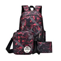School Backpack 3 Pack,Waterproof Oxford Fabric Laptop Backpack+Shoulder Bag+Handbag,Durable Travel School Bag (Free, Red)