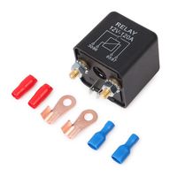 Ehdis 12V 120A 4 Pin Car Relay Black Box Battery for Automobile Heavy Vehicle Truck Excavator Van Boat + 2 Pin Footprint + 2 Terminal [1 Set]