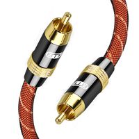 EMK Digital Coaxial Audio Cable Subwoofer Cable RCA to RCA Cable - Dual Shielded - Gold-Plated - Orange (6.6Ft/2Meters)