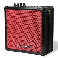 Pure Acoustics Wireless Portable Bluetooth PA Speaker System with Built-in Rechargeable Battery - Includes Wireless Mic MCP-50 Entertainment Medium Sized - Red Grille