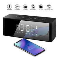 Bluetooth Speaker Led Display, ZealSound Alarm Clock 10W Bluetooth Wireless Speaker with LED Clock, FM Radio, Big Sound, Bass and Large Dimmable Display,4000mAH Long Battery 24 Hours Playtime (Black)