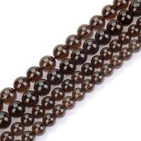 2 Strands Natural Smoky Quartz Gemstone 8mm Round Loose Stone Beads (~ 88-94pcs Total) For Jewelry Craft Making GPB3-8