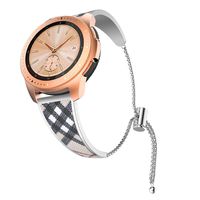 YSSNH Leather Metal Bands Compatible with Galaxy Watch 42mm Active 2 40mm 44mm Women Replacement for Gear S2 Classic Gear Sport Band, Dressy Stylish Cuff Quick Release Watch Band 20mm for Women