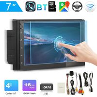 Luixxuer Double Din Car Stereo with Bluetooth Android Universal Car Radio 7Inch HD Touch Screen Car MP5 Player Support GPS Navigation,WiFi,USB,AUX,AM,FM,DVR,Mirror Link,Backup Camera for Auto Truck
