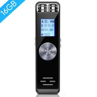 Digital Voice Recorder,TENSAFEE 16GB Activated Sound Audio Recorder Dictaphone,Portable HD USB digital Recorder with Double Microphone Support TF Card 32G Expand for Lectures/Meetings/Interviews/Class