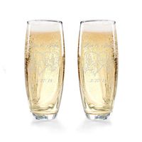 Gifts Infinity Engraved Wedding Champagne Flutes Set of 2 Personalized Toasting Glasses (Dove)