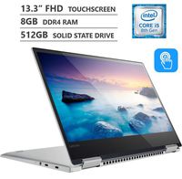 2019 Newest Lenovo Yoga 2-in-1 13.3" Full HD IPS Touchscreen Laptop, Intel Core i5-8250U up to 3.40GHz, 8GB RAM, 512GB PCIe NVMe M.2 SSD, Backlit Keyboard, Wireless-AC, Bluetooth, Windows 10, Platinum