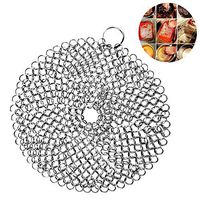 Maserfaliw Cast Iron Cleaner. Steel Scrubber, Cookware Cleaner for Skillet, Wok, Pot, Pan Round Kitchen Pot Pan Scrubber Brush Cookware Cleaning Tool