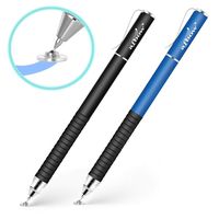 aibow Capacitive Stylus Pens for iPad, iPhone, Tablets, Cell Phones, All Touch Screens [ Fine Point & High Sensitivity Disc Tip Series ] with 2 Replaceable Disc Tips, Slide Cap Type2 (Black/Blue)