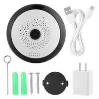 Zopsc 960P HD Camera Mini WiFi IP Camera 360 Degree Panoramic 128G TF Card Support WiFi 802.11B/G IR Night Vision 2-Way Audio APP Remote Control for Home Security System(US Plug)