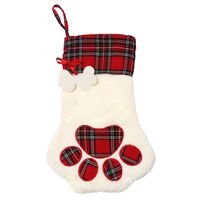 Christmas Stockings Plaid Dog Cat Pet 3D Large Christmas Stocking Kits For Christmas Decorations Holiday Party Xmas Unique Red White Burlap Plush Rustic Personalized Hanging Stockings 1 Pack Cat Red