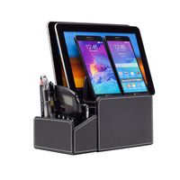 MobileVision Compact Desktop Organizer with Caddy Add On for Pencils, Pens and Other Office Supply Holder Plus Smartphone and Tablet Stand