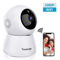 IP Camera WiFi 1080P, Tovendor Baby Monitor, Indoor Home Cloud Cam, 2.4GHz Wireless Surveillance System with Night Vision/PTZ/Two-Way Audio for Pet/Elder/Nanny