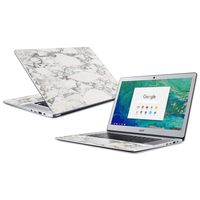 Mightyskins Skin Compatible with Acer Chromebook 15" (2018) - White Marble | Protective, Durable, and Unique Vinyl Decal Wrap Cover | Easy to Apply, Remove, and Change Styles | Made in The USA