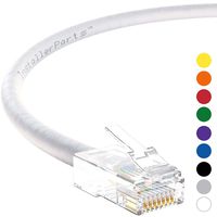 InstallerParts Ethernet Cable CAT5E Cable UTP Non-Booted 15 FT - White - Professional Series - 1Gigabit/Sec Network/Internet Cable, 350MHZ