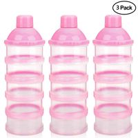 Accmor Baby Milk Powder Formula Dispenser, Non-Spill Smart Stackable Baby Feeding Travel Storage Container, BPA Free, 5 Compartments,3 Pack