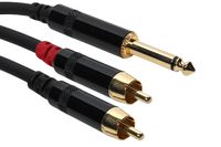 Elite Core SuperFlex Gold SFP-Y10RQ Two RCA to TS Y Patch Cable, 10-Feet