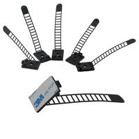 50pcs 91mm Adjustable Self Adhesive Cable Clips Wire Organizer with Optional Screw Mount for Electric Wiring Accessories Cable Clamp Clips Fixed Fasten Cable Tie Black