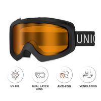 Unigear Skido X1 Ski Goggles, Snowboard Snow Goggles for Men, Women & Youth - Anti-Fog & 100% UV Protection (Orange Lens (VLT 47.6%))