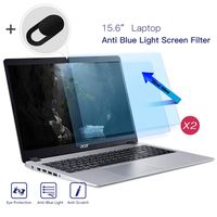 15.6 Inch Laptop Screen Protector, Anti Blue Light Anti Glare Eye Protection Filter Blue Light Blocking Screen Protector for All 15.6 Inch HP/Dell/Acer/Asus/Lenovo Laptop with Webcam Cover(2 Pack)